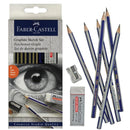 Faber-Castell Graphite Sketch Set Pencils Sharpener Eraser