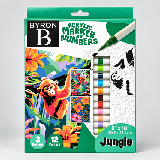Jasart Marker Paint By Numbers 16pc Set - Jungle
