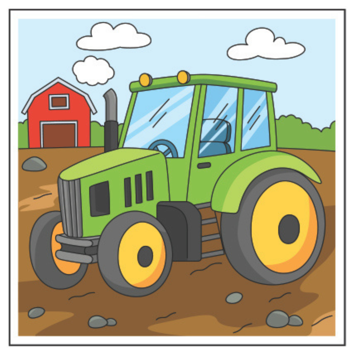Smudgi Kids Colouring Canvas 25 x 25cm - Tractor
