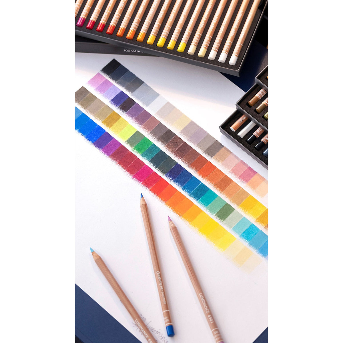 Caran d'Ache Luminance 6901 Coloured Pencil Box of 76 + 2 Blenders