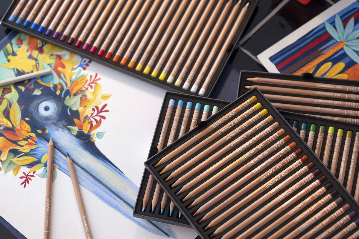 Caran d'Ache Luminance 6901 Coloured Pencil Box of 100 + 2 Blenders
