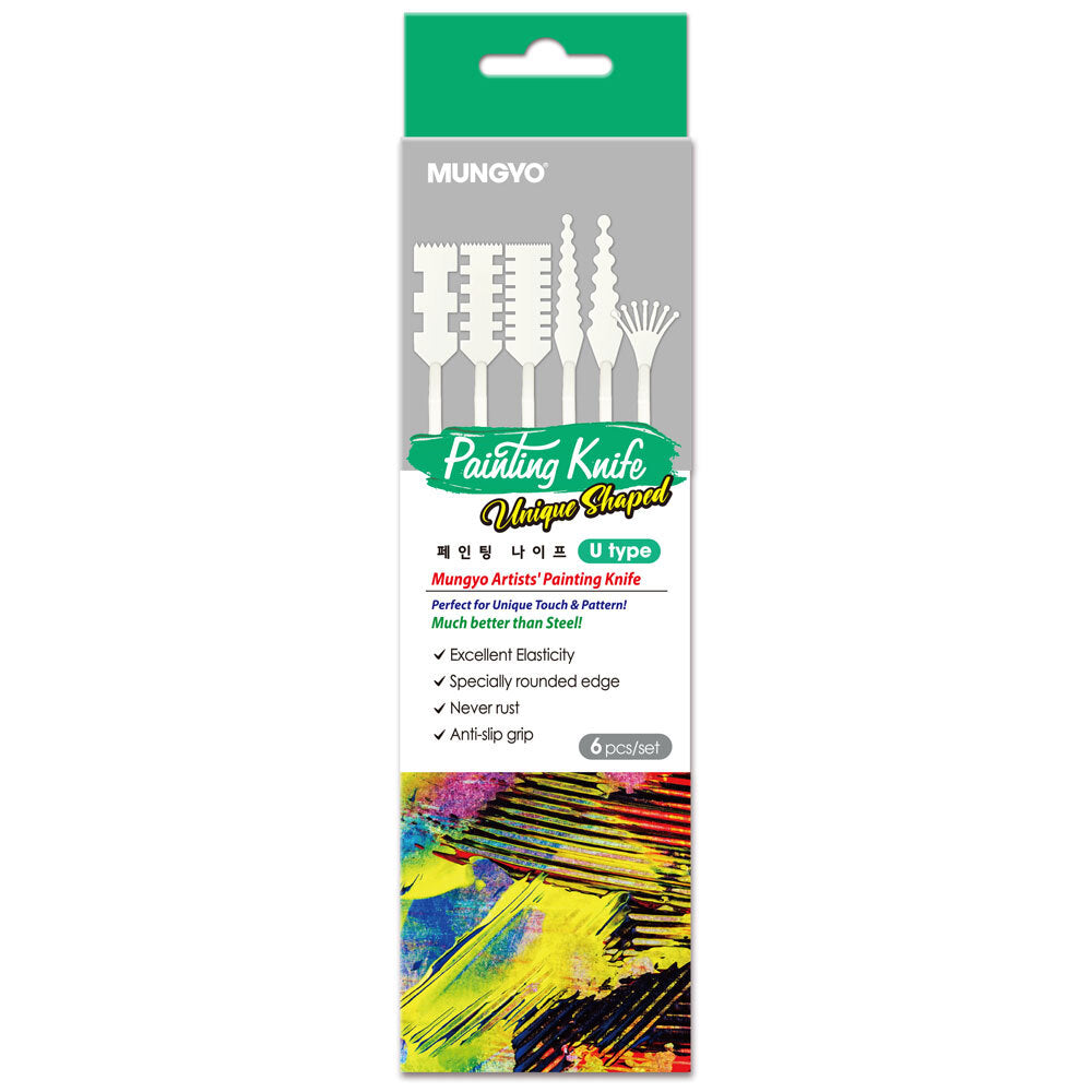 Mungyo Plastic Palette Knife Set 6 Unique Shapes