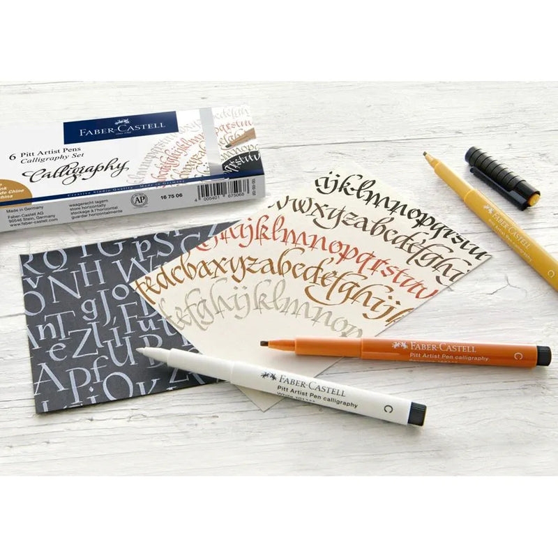 Faber-Castell Pitt Artist Calligraphy Pen - wallet of 6