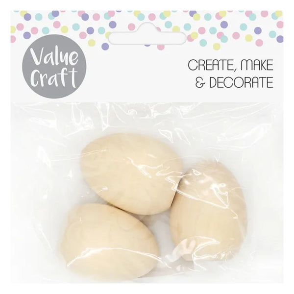 Value Craft Easter Wood Eggs 3pce