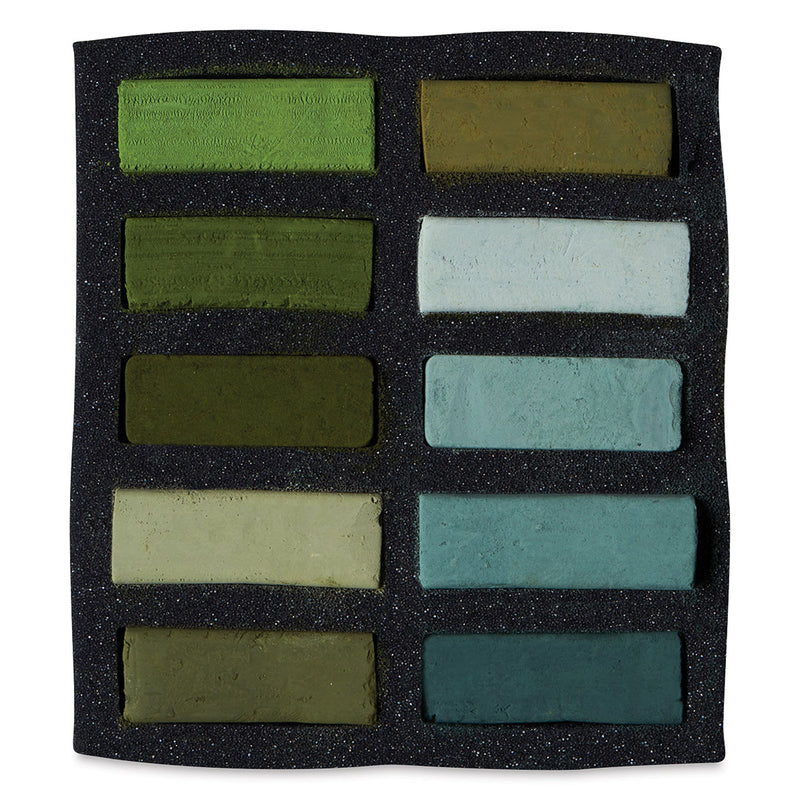 AS Extra Soft Square Pastels Box of 10 - Greens