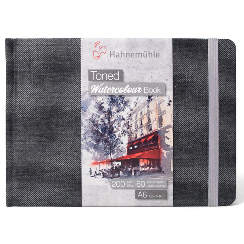 Hahnemuhle Toned Watercolour Book GREY A6 Landscape 200gsm
