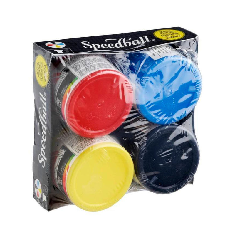 Speedball Fabric Screen Printing Ink Set with 4 Colours