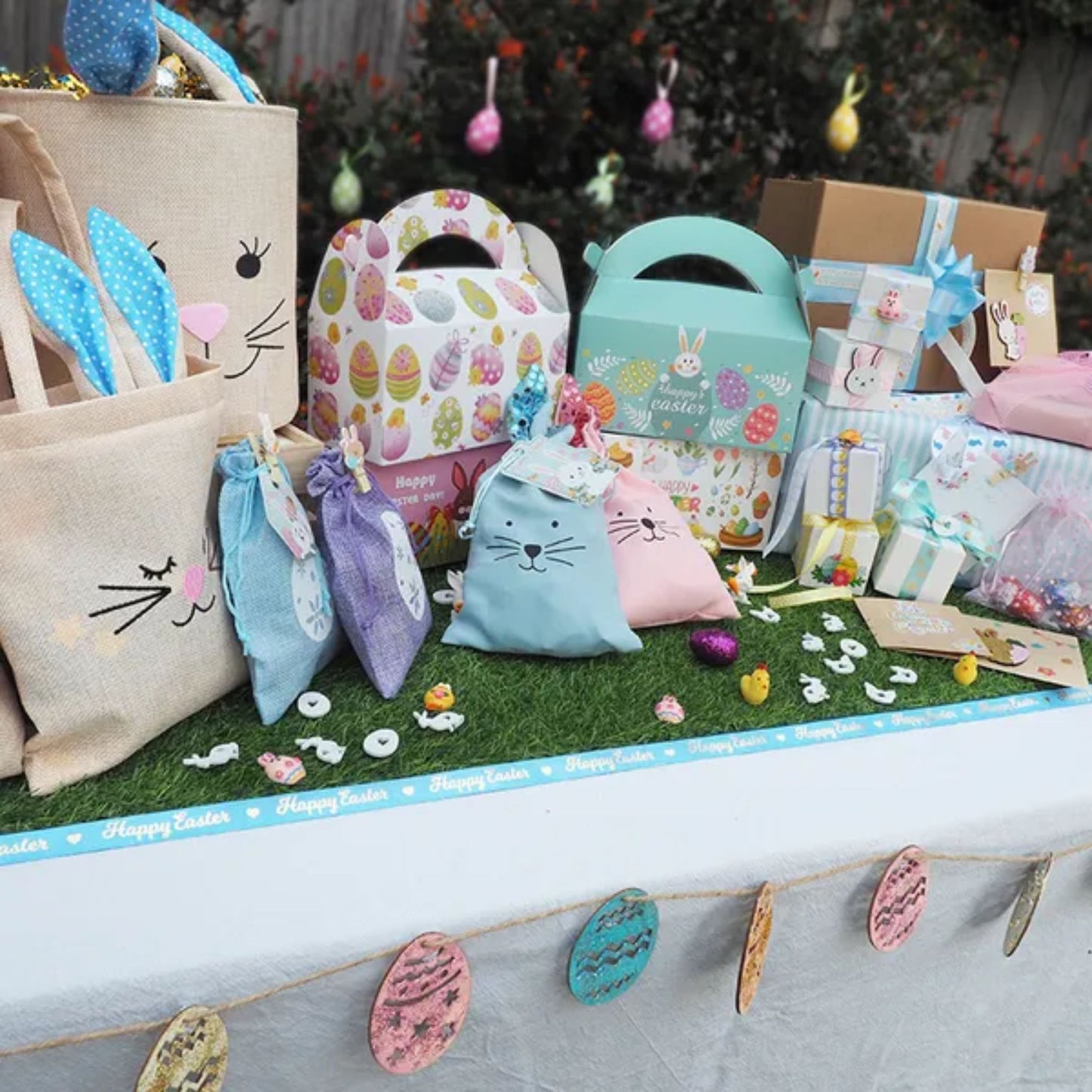 Value Craft Easter DIY Wood Egg Garland 6pce