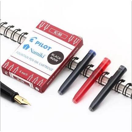 Pilot IC-50-L Black Fountain Pen Cartridge for Kakuno Pen