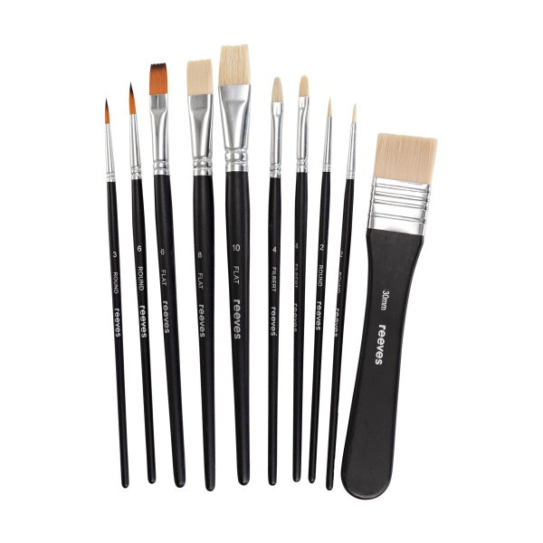 Reeves Mixed Media Brush Set of 10 Short Handle