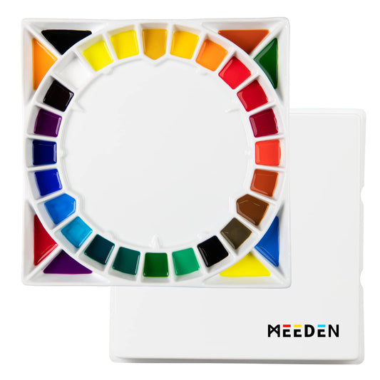 MEEDEN Porcelain Palette 32 Well 32cm Square + Lid Default Title
