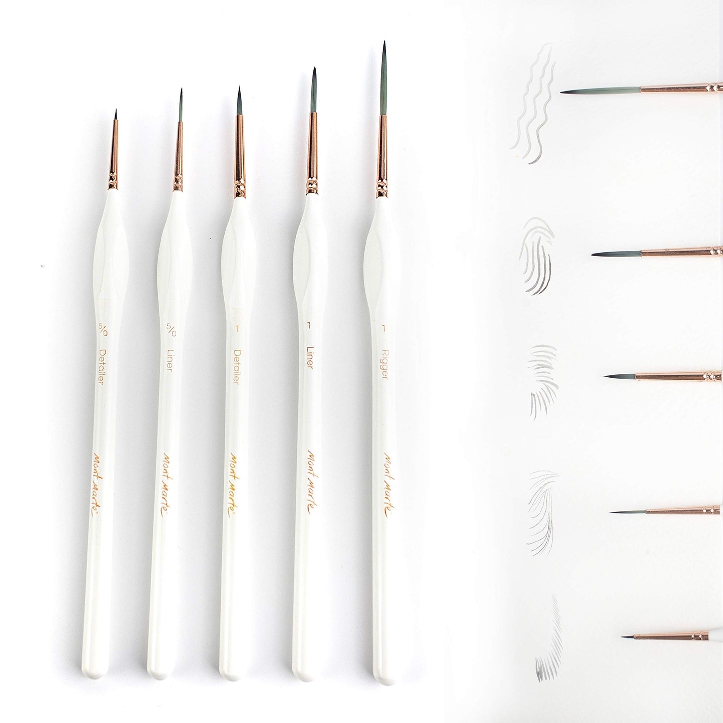 Mont Marte Detailer/Liner Brush Set 5pce