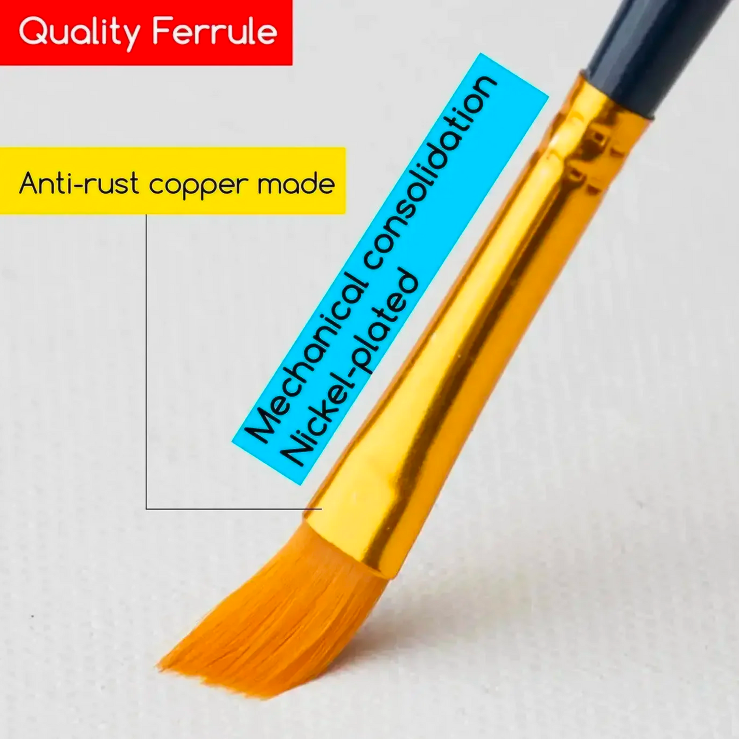 MEEDEN Acrylic Paint Brush Set of 10 in Carry Case