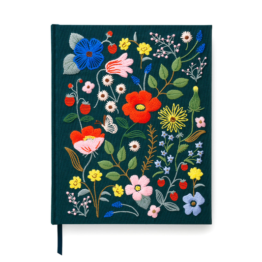 Rifle Paper Co - Embroidered Fabric Sketchbook - Strawberry Fields