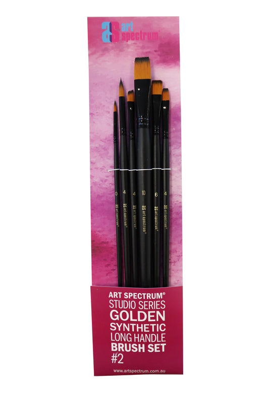Art Spectrum Golden Synthetic Brush Set No.2 Long Handle Default Title