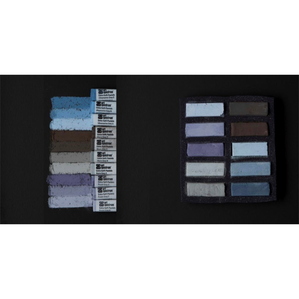 AS Extra Soft Square Pastels Box of 10 - Warm Greys image 3