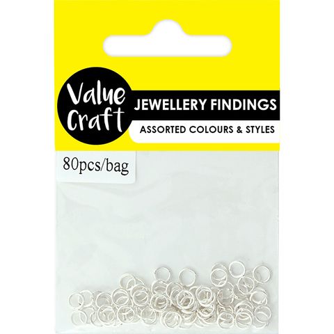 Arbee Jump Rings 4mm Silver Pkt 80 Default Title