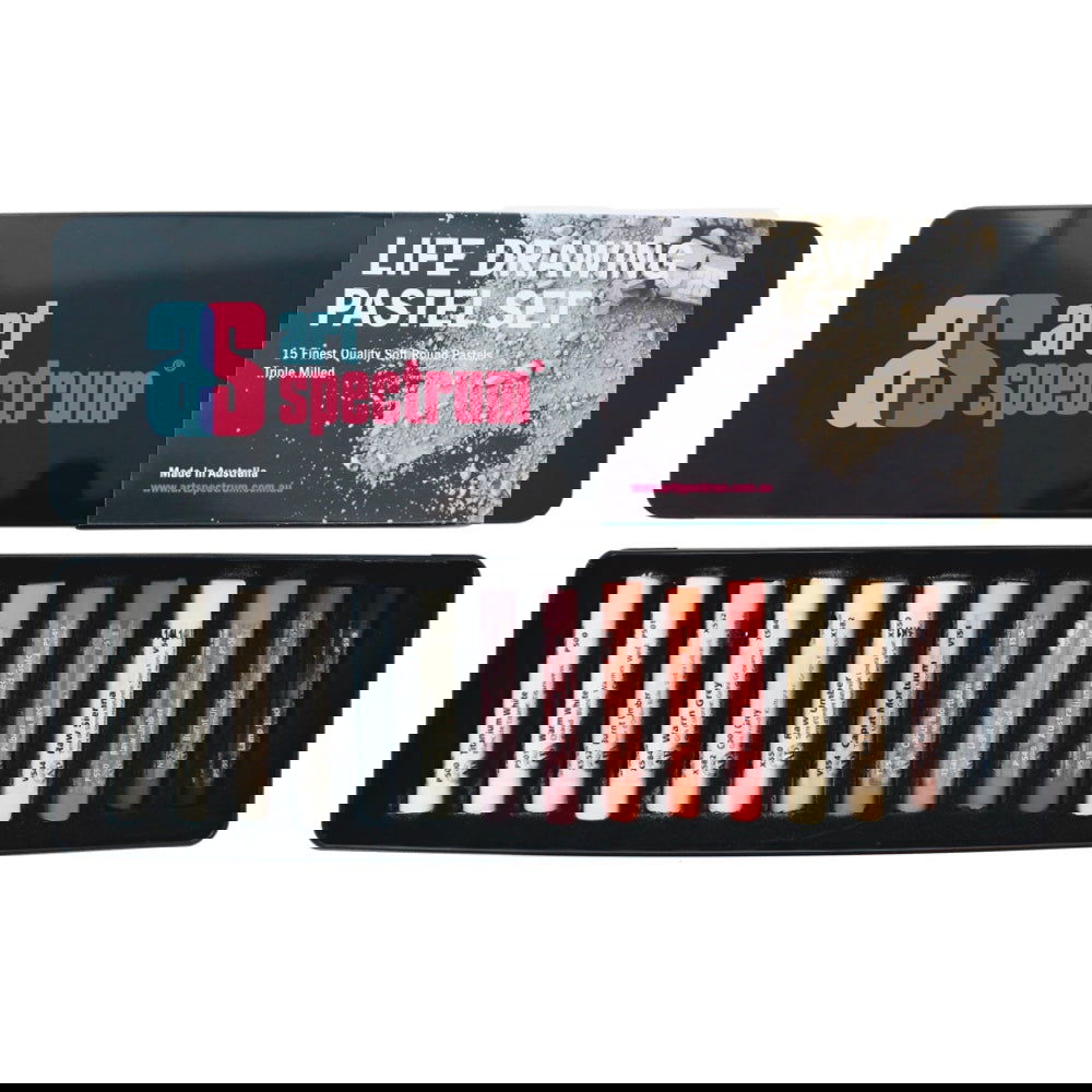 Art Spectrum Soft Round PASTEL Box of 15 - Life Drawing image 1