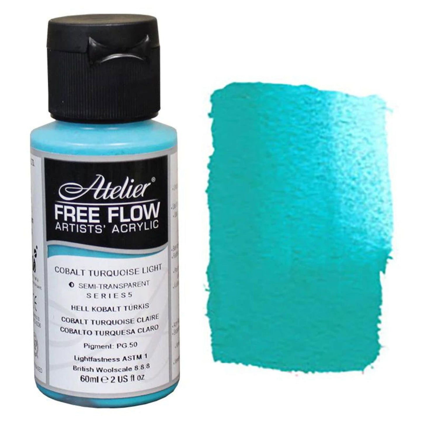 Atelier Free Flow Acrylic 60ml S5 Cobalt Turquoise Light
