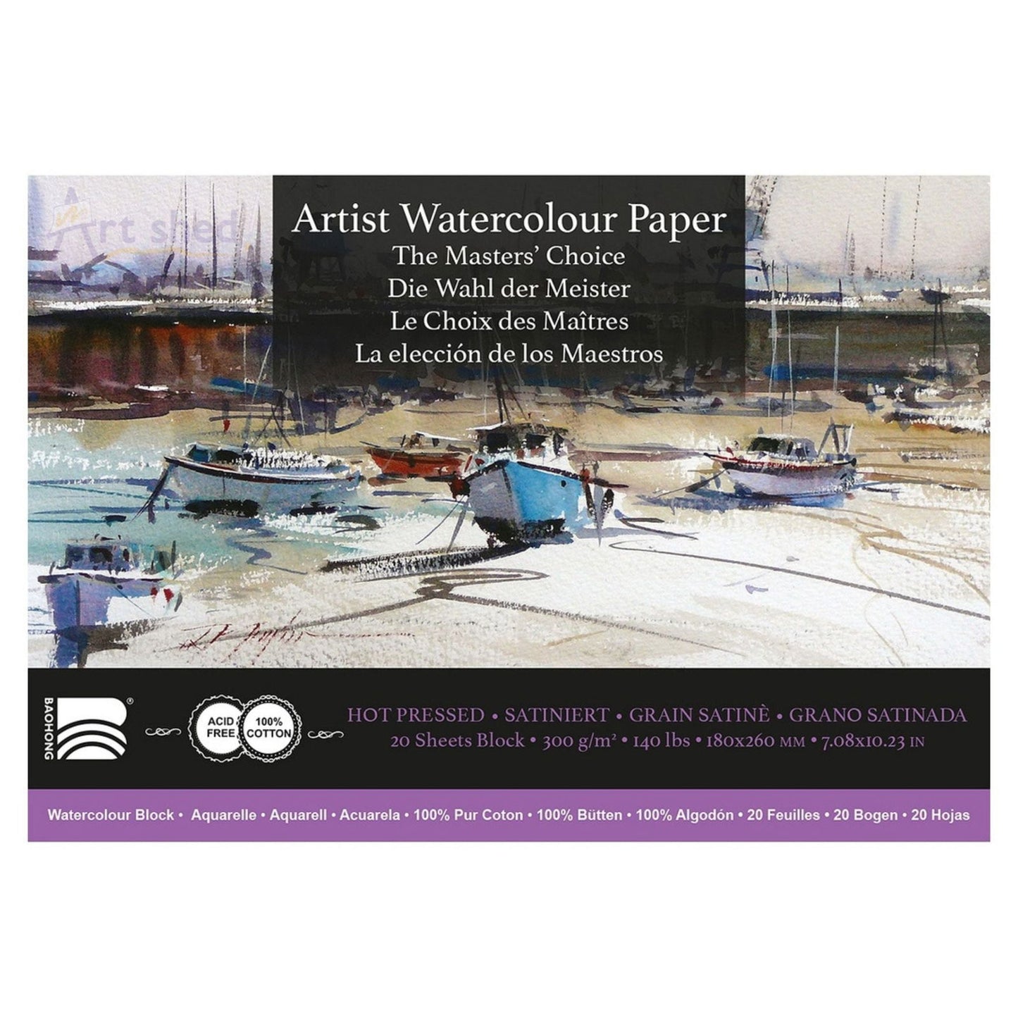 Baohong Watercolour Block 180x260mm Smooth