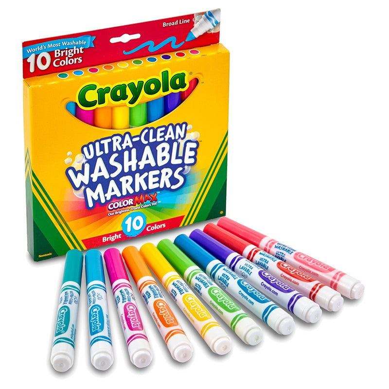 Crayola Ultra Clean Washable Markers Bright x 10 Fabric Craft