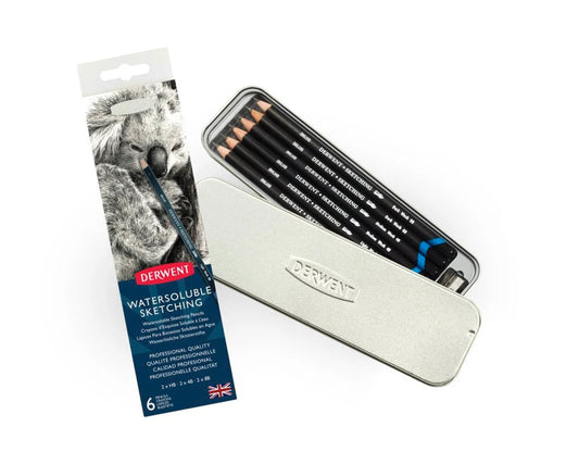Derwent Watersoluble Sketching Pencils tin 6 Default Title