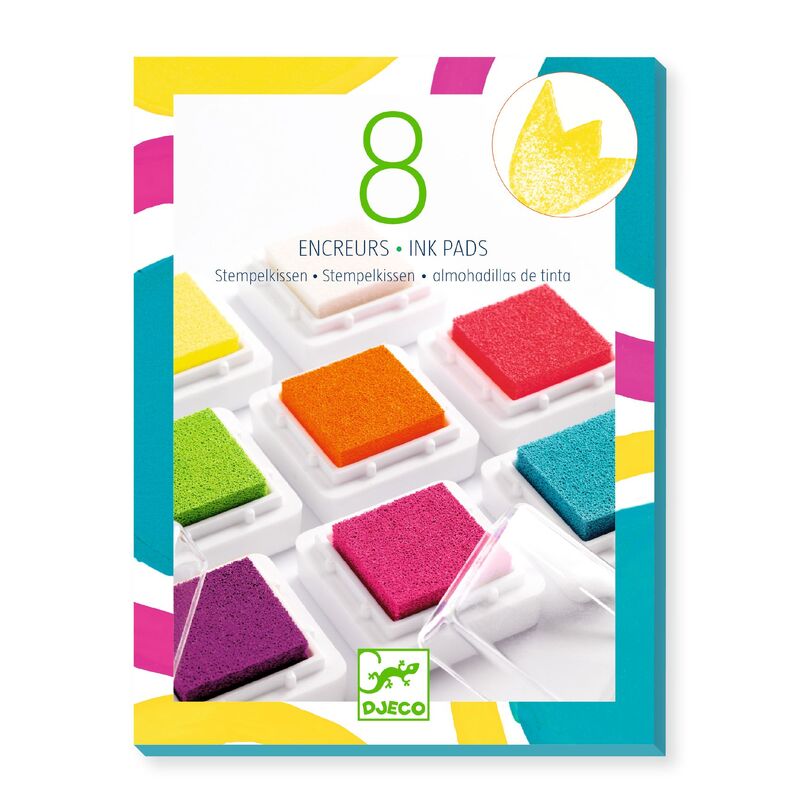Djeco 8 Pop Ink Pads + Cleaner