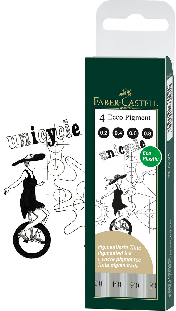 Faber-Castell Ecco Pigment Pens 0.2 0.4 0.6 0.8