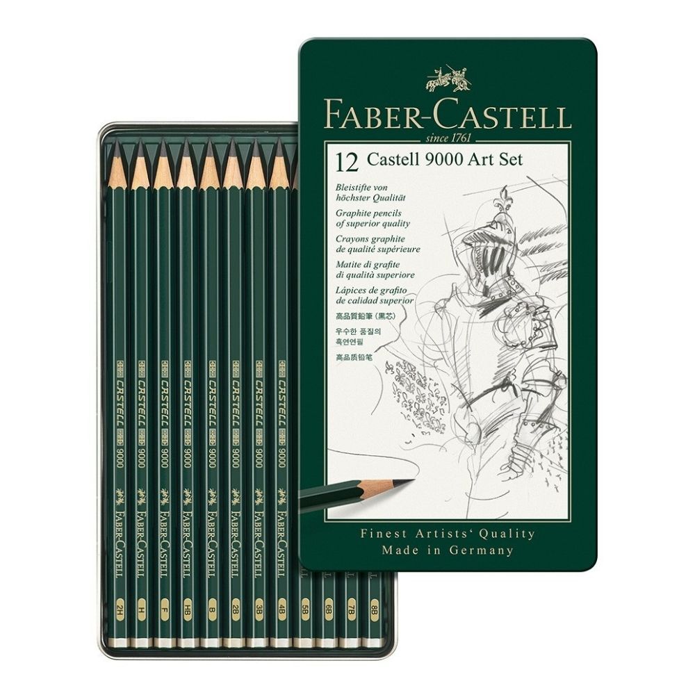 Faber-Castell 9000 Art Set of 12 - 8B to 2H | Artists Graphite Pencils &  Blocks for Drawing – Art Shed Brisbane