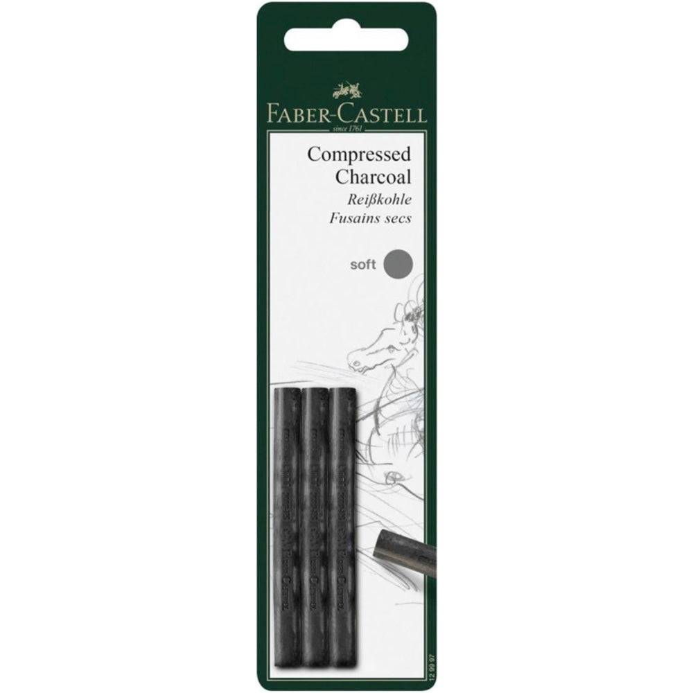 Faber-Castell Compressed Charcoal set of 3 Soft