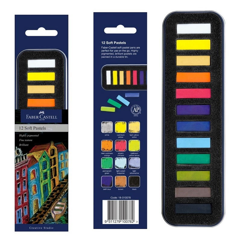Faber-Castell Mini Soft Pastels Assorted Tin of 12 image 1