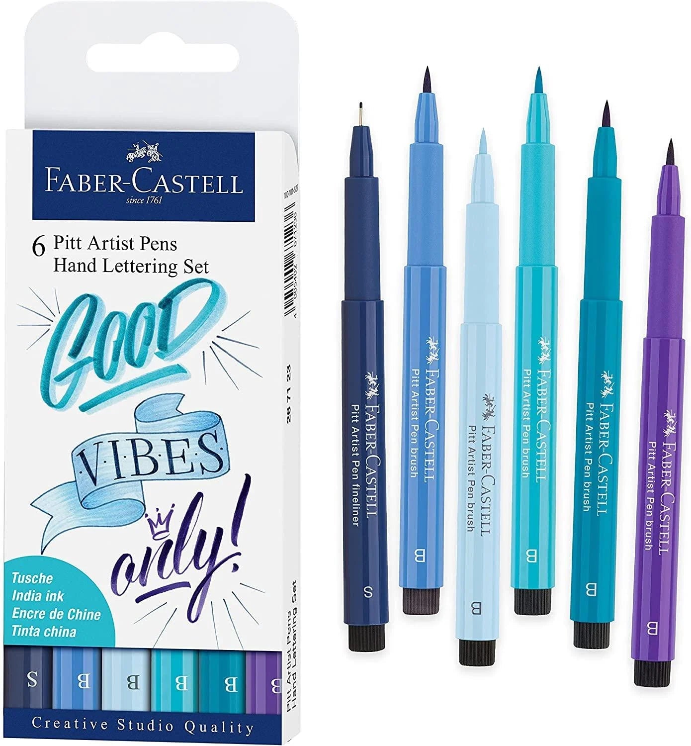 Faber-Castell Pitt Artist Pen Lettering wallet of Blue