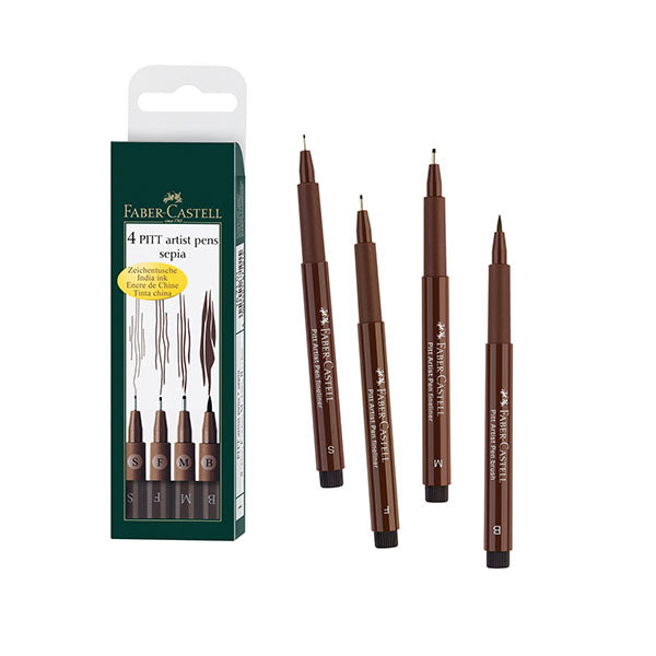 Faber-Castell Pitt Artist Pen set of assorted nibs Sepia