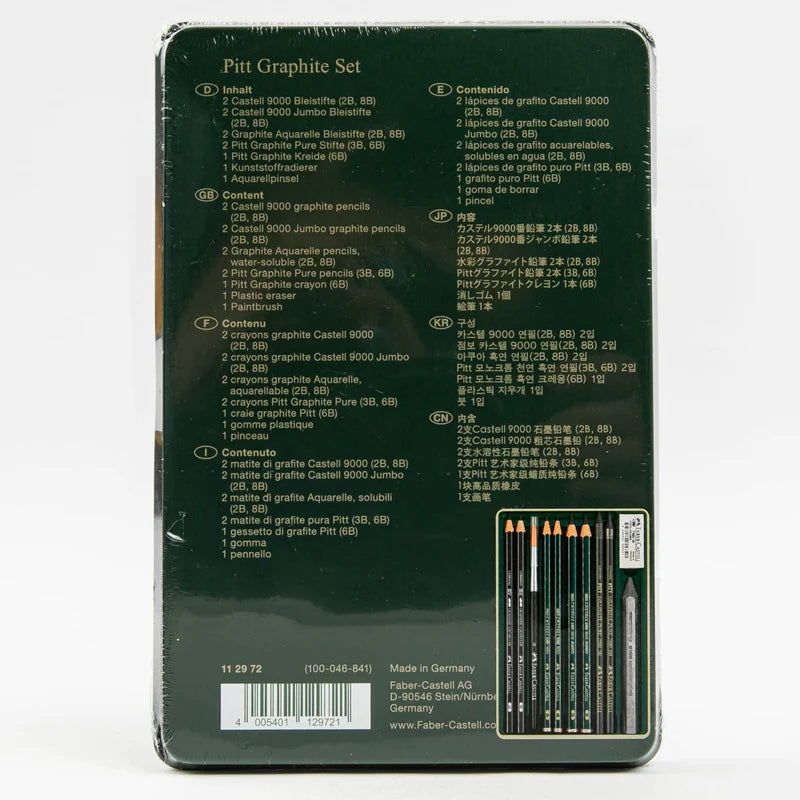 Faber-Castell Pitt Mixed Media Assorted Graphite Tin of 11 image 3