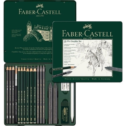 Faber-Castell Pitt Mixed Media Assorted Graphite Tin of 19 Default Title