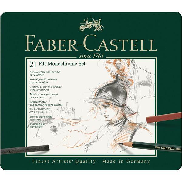 Faber-Castell Pitt Mixed Media Monochrome Tin of 21 image 3