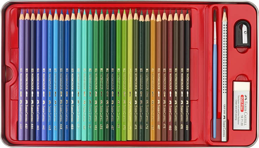 Faber-Castell Watercolour Pencils Assorted Tin of 60 image 3