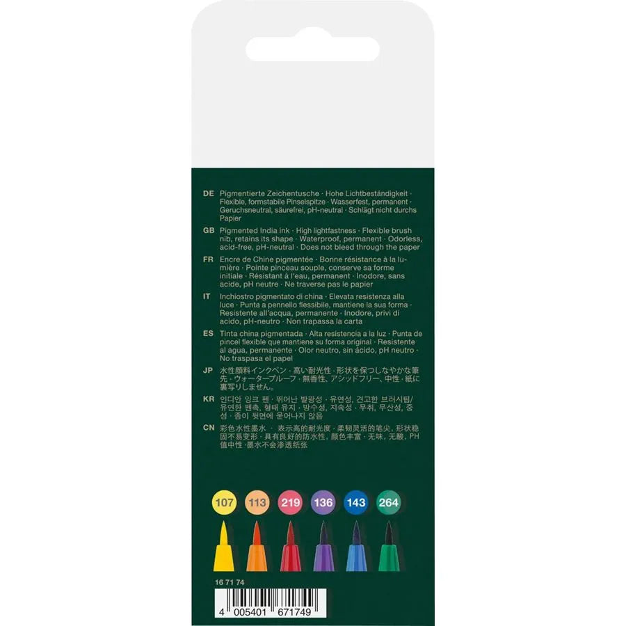 Faber-Castell Pitt Artist Brush Pen Colour Wheel Pack of 6
