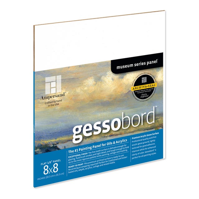 Ampersand Gessobord Panel 8x8in - 20.32cm x 20.32cm