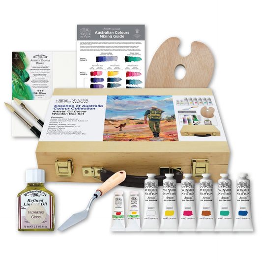 Winsor & Newton Artists Oil Paint Essence of Australia Colour Collection Wooden Box Set image 1