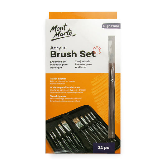 Mont Marte Acrylic Handle Brush Set 11pce - Acrylic Default Title