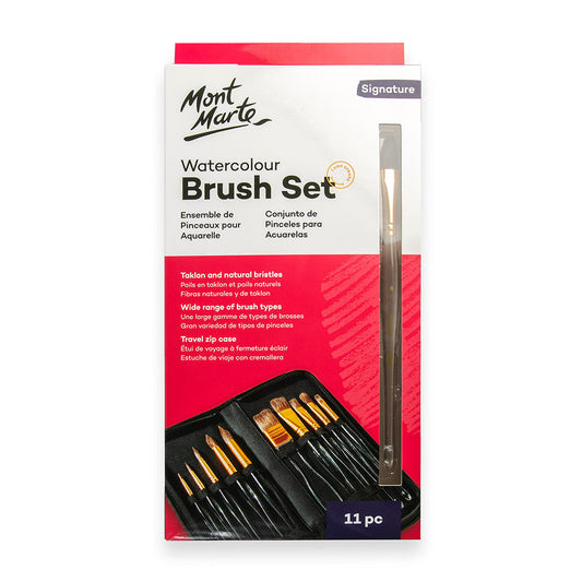 Mont Marte Acrylic Handle Brush Set 11pce - Watercolour Default Title