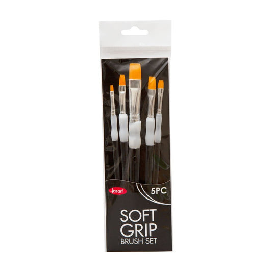 Jasart Soft Grip Brush Set 71420 Flat Set of 5 Default Title