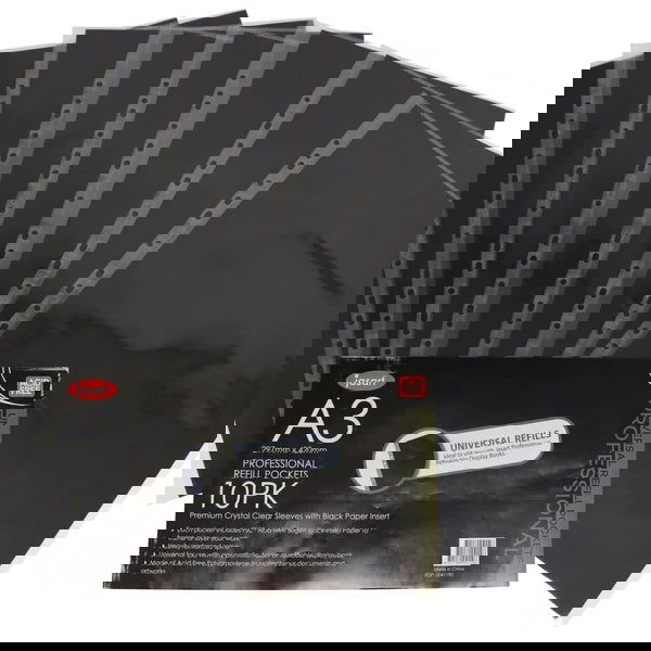 Jasart Prof Display Book w/Insert Spine A3 Black 20 pages