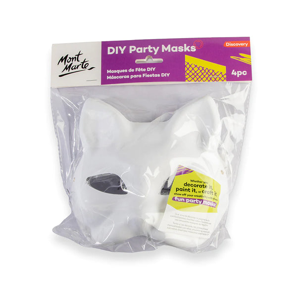 Mont Marte DIY Party Masks 4 pc - Cat