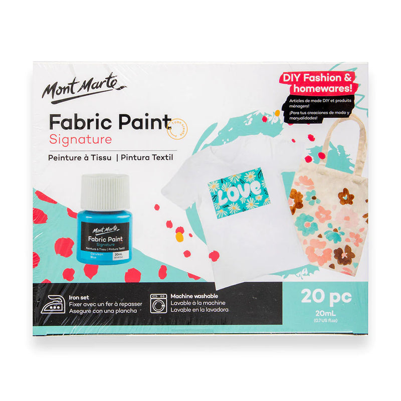 Mont Marte Fabric Paint Set 20pc x 20ml