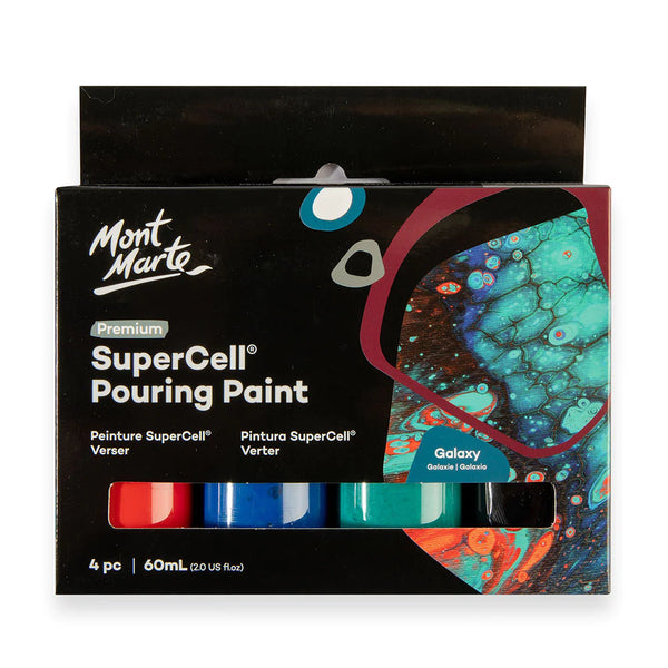 Mont Marte SuperCell Pouring Paint 60ml 4pce - Galaxy