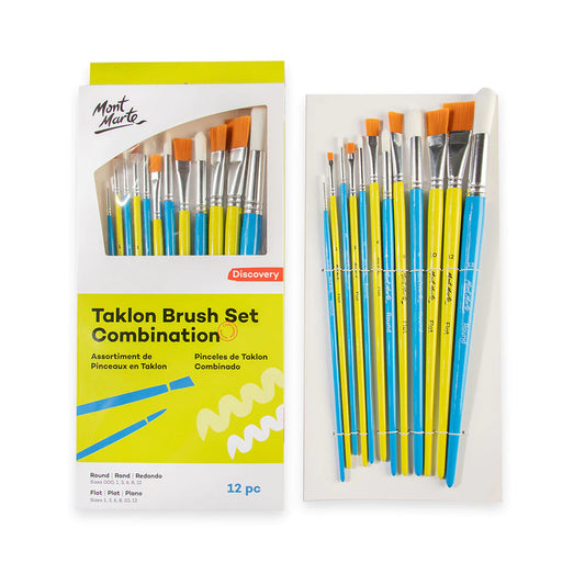 Mont Marte Taklon Brush Set Combination 12pc Default Title