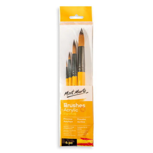 Mont Marte Gallery Series Brush Set Acrylic 4pce No.18 Default Title