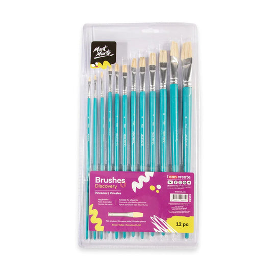 Mont Marte Silver Series Artist Brushes 12pce Flat 1-12 Default Title